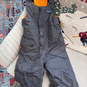 Patagonia Charcoal and Tangerine Snow Bib